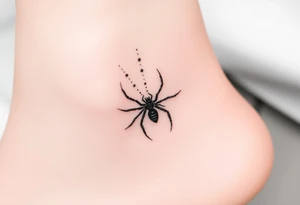 spider web with sillhuette of spider tattoo idea