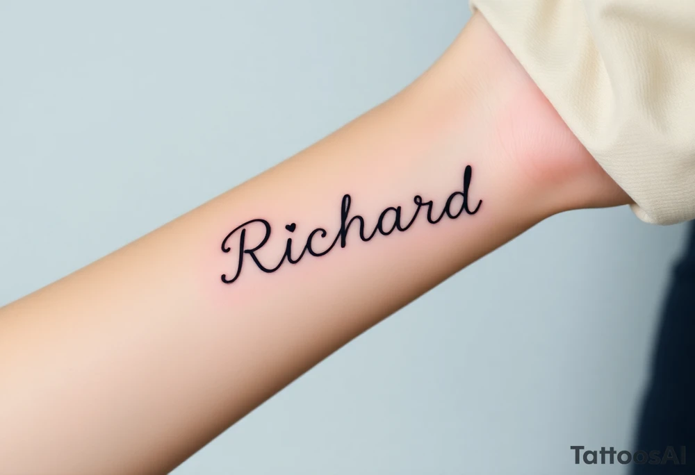 The name Richard with a heart for the dot on the i tattoo idea