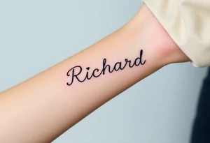 The name Richard with a heart for the dot on the i tattoo idea