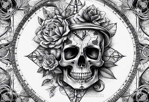 sacredgeometry, skull, clock, life, love tattoo idea