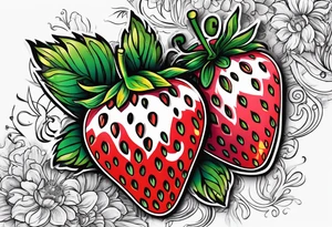 Single Strawberry tattoo idea