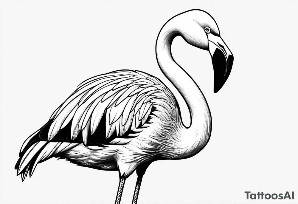 flamingo simple tattoo idea