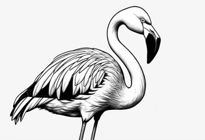 flamingo simple tattoo idea