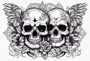 skulls and fire tattoo idea