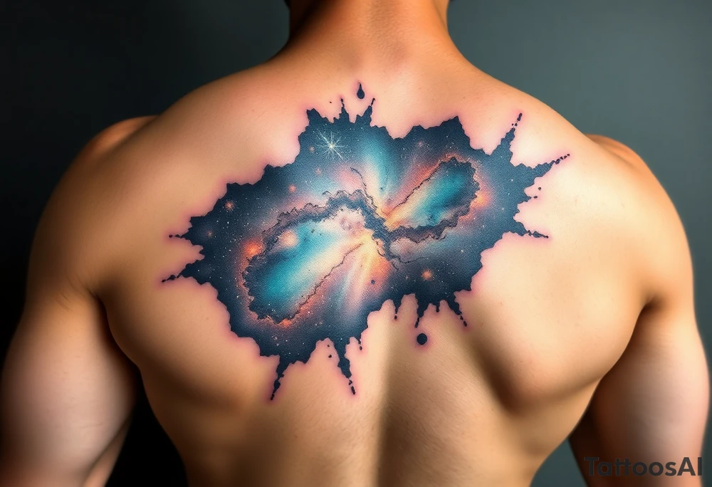 Beautiful and epic 3d milky way that appears to be coming out of the skin tattoo idea