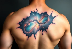 Beautiful and epic 3d milky way that appears to be coming out of the skin tattoo idea