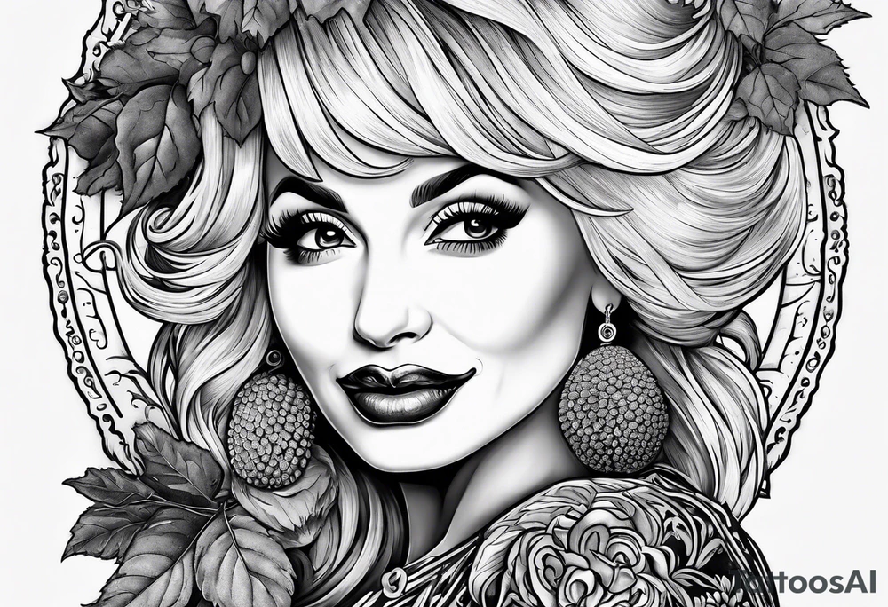 Dolly Parton holding an acorn tattoo idea