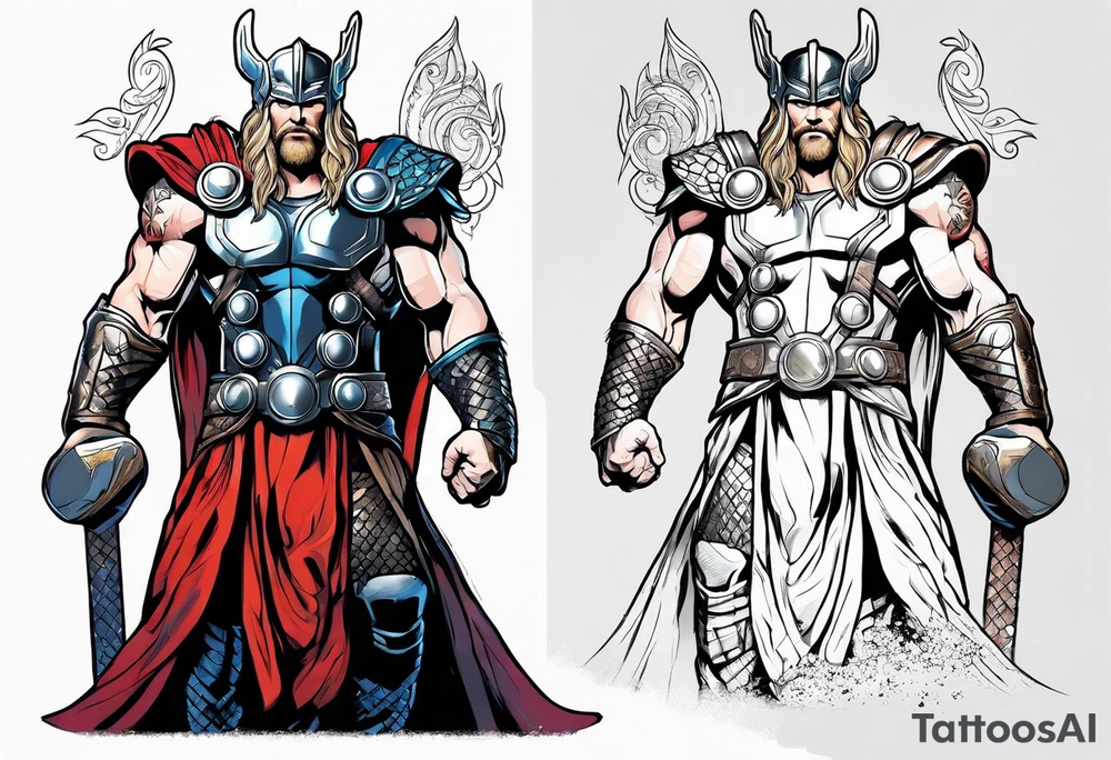 Thor with full body shown tattoo idea