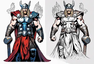 Thor with full body shown tattoo idea