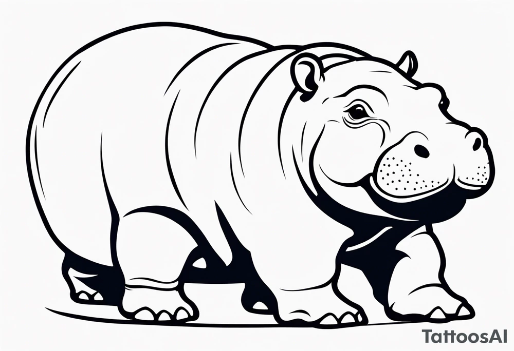 Baby hippo tattoo idea