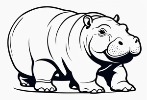 Baby hippo tattoo idea