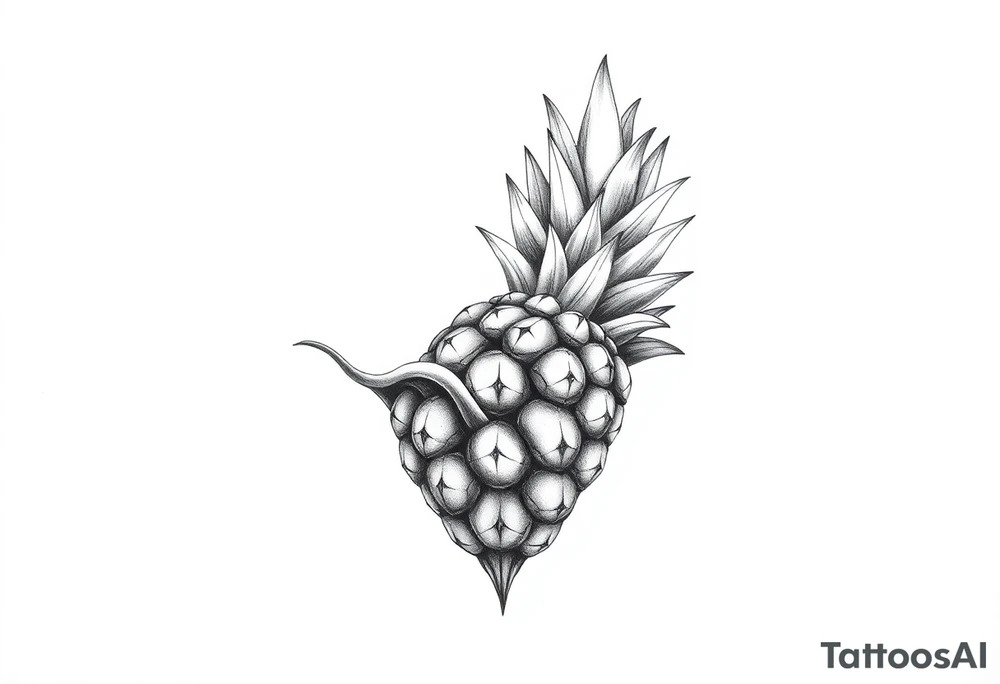 Crown pineapple vagina tattoo idea