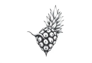 Crown pineapple vagina tattoo idea