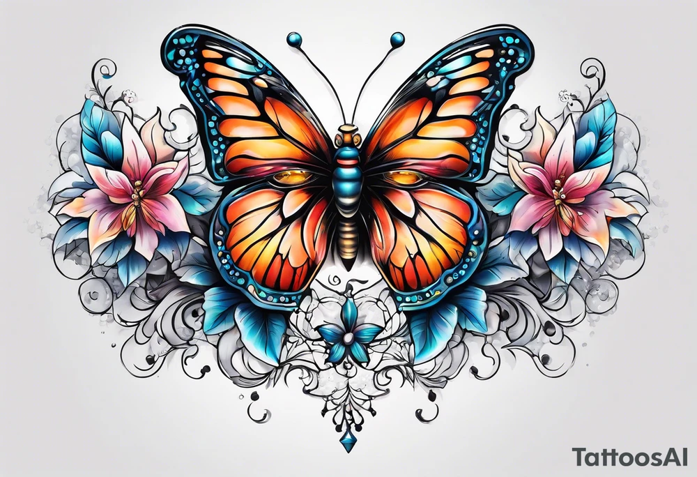 butterfly snow tattoo idea