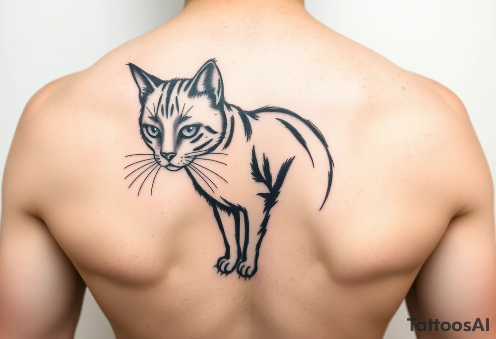 Black cat tattoo idea