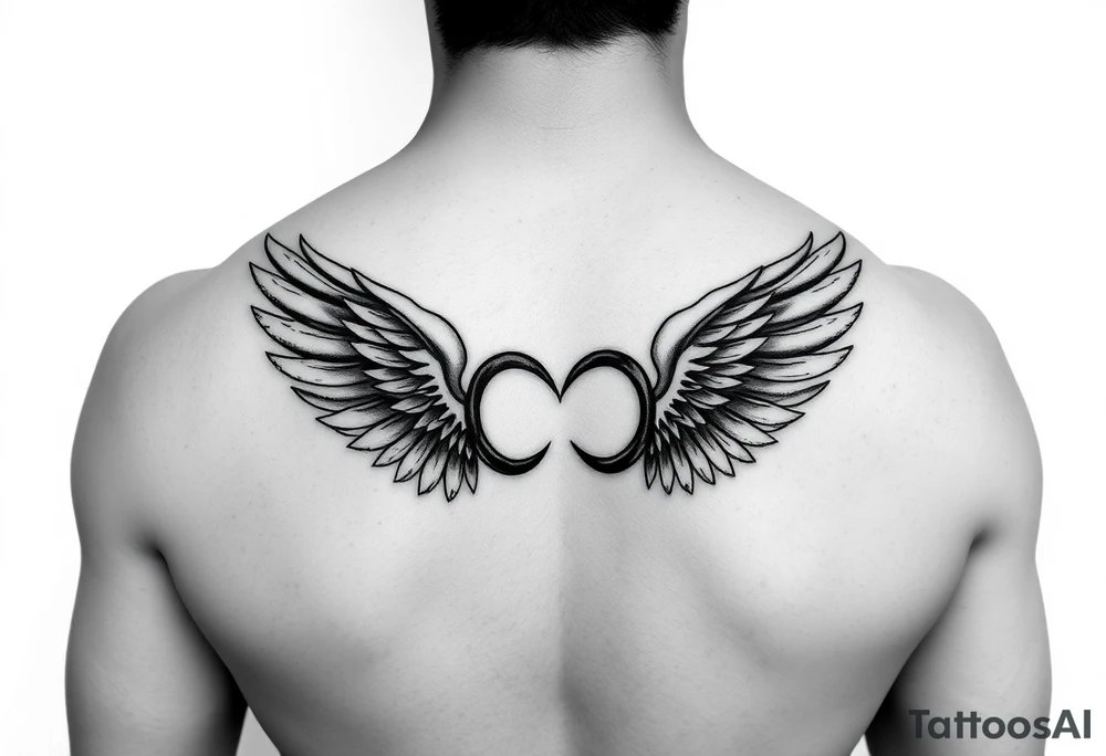 Infinity Loop made of wings tattoo idea