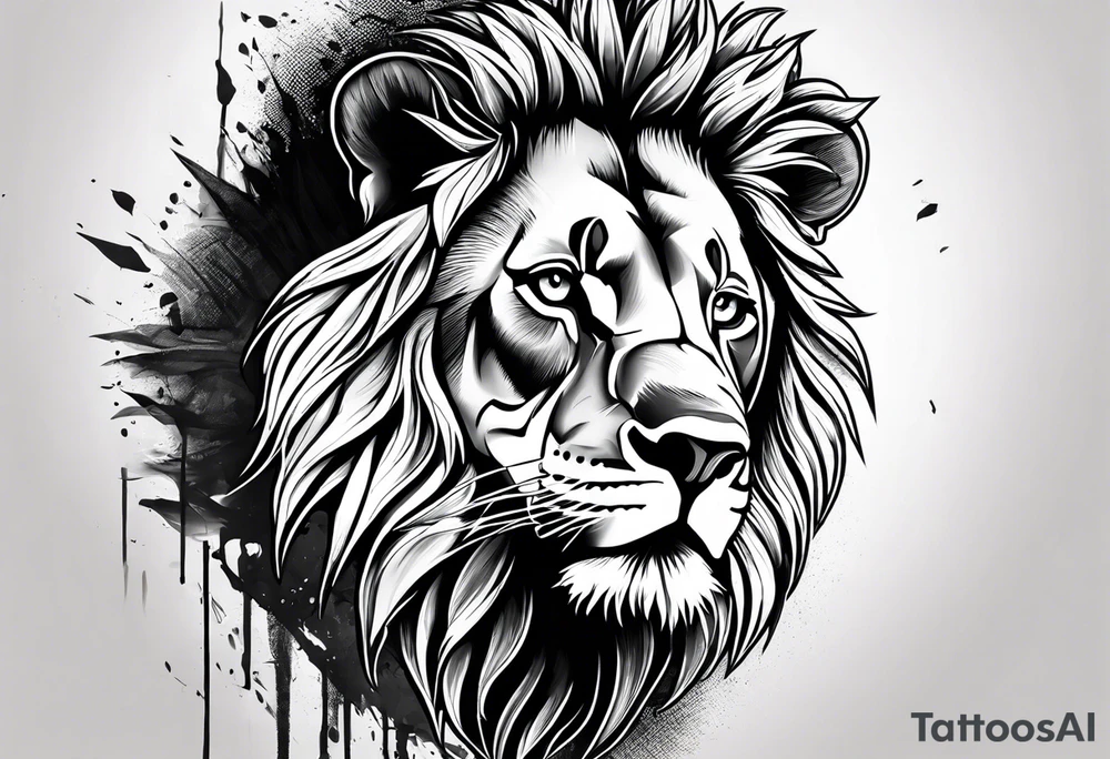 Rage against the dying of the light with lion tattoo idea