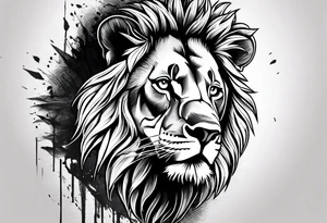 Rage against the dying of the light with lion tattoo idea