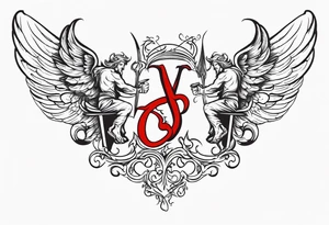 Angel vs Devil back tattoo design tattoo idea