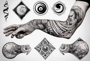 sisyphus 3/4 arm sleeve tattoo idea