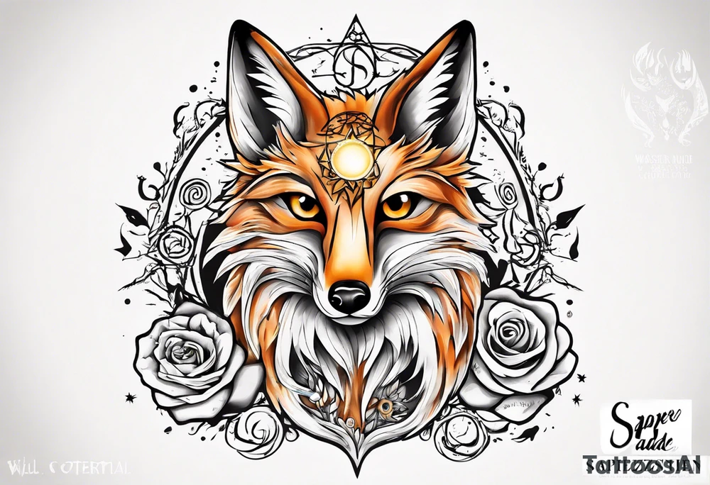 Wasser Eule Sonne Fuchs der Schriftzug : "Sapere Aude" und Sternzeichen Wasserman tattoo idea