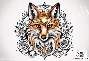Wasser Eule Sonne Fuchs der Schriftzug : "Sapere Aude" und Sternzeichen Wasserman tattoo idea