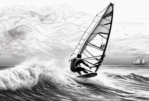 Windsurfer auf dem Meer tattoo idea