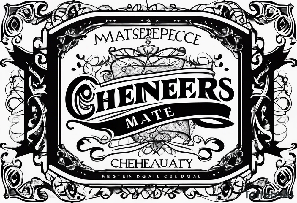 Cheers Mate text, armband +Cancer Ribbon tattoo idea