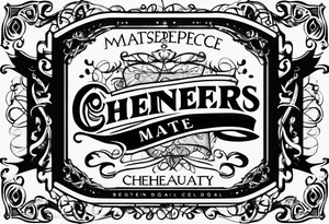 Cheers Mate text, armband +Cancer Ribbon tattoo idea