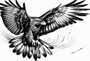 Flying Hawk tatto for hand tattoo idea