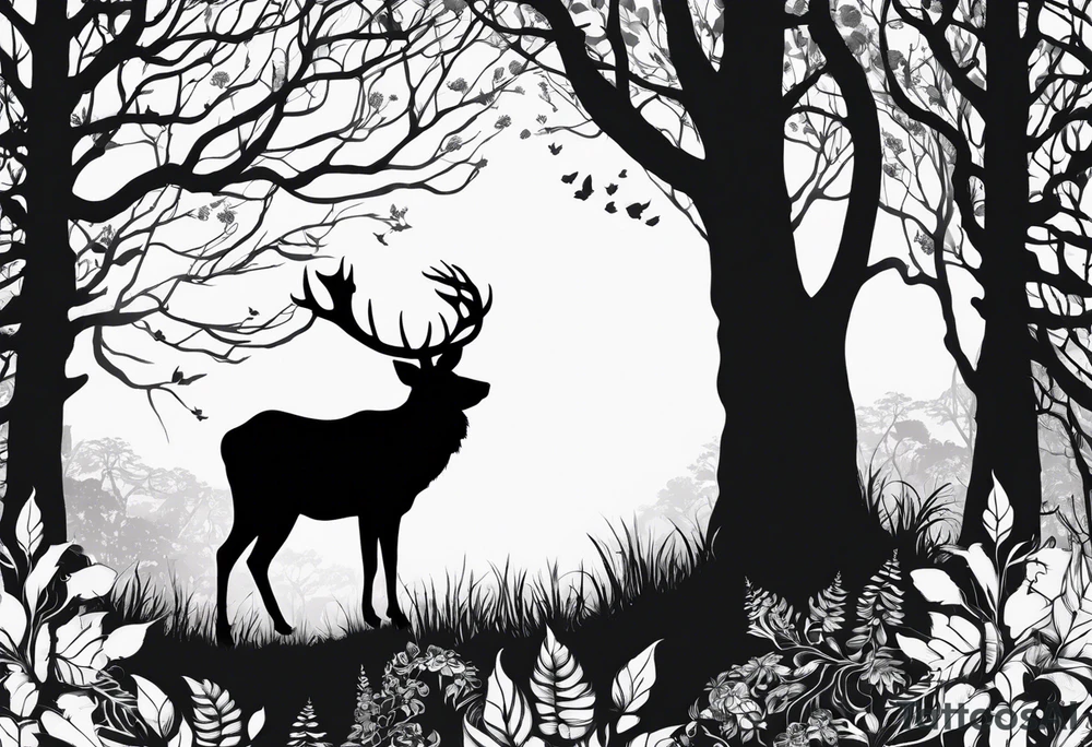 Bäume silhouette tattoo idea