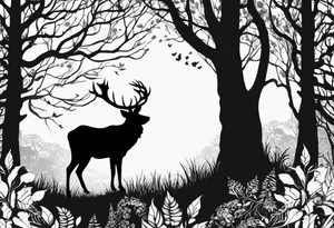 Bäume silhouette tattoo idea