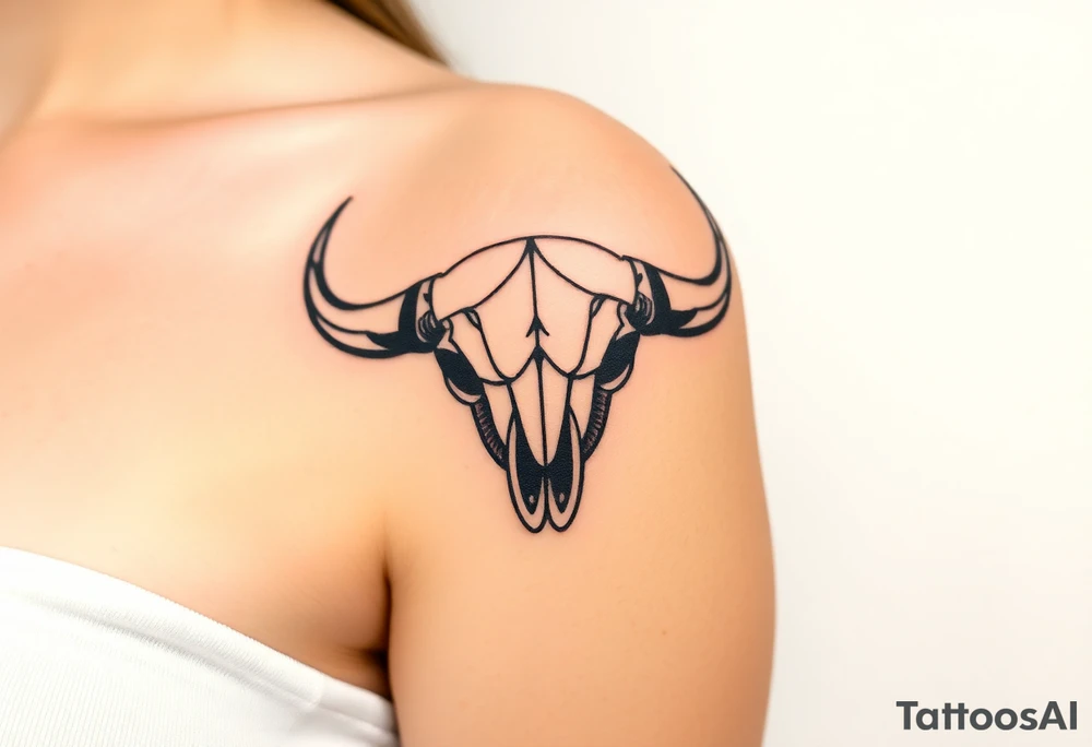 Buffalo or bison skull tattoo tattoo idea