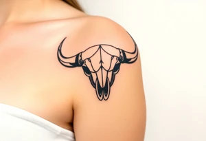 Buffalo or bison skull tattoo tattoo idea