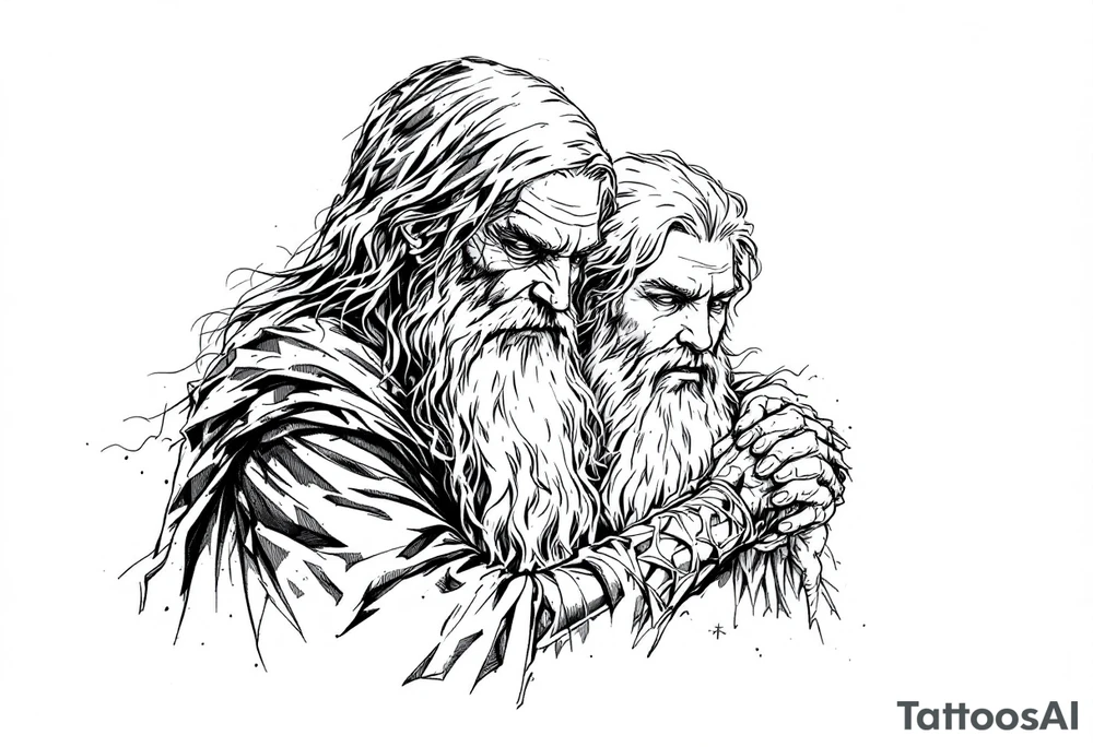 Gandalf and frodo journeying together tattoo idea