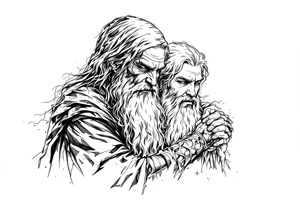 Gandalf and frodo journeying together tattoo idea