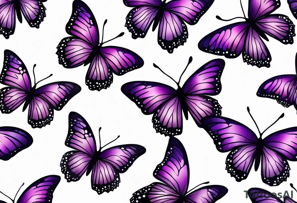 Purple butterflies tattoo idea