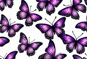 Purple butterflies tattoo idea