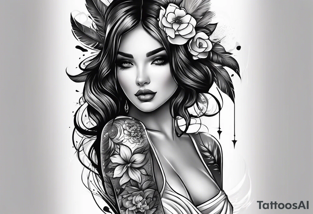 маска они с цветами tattoo idea