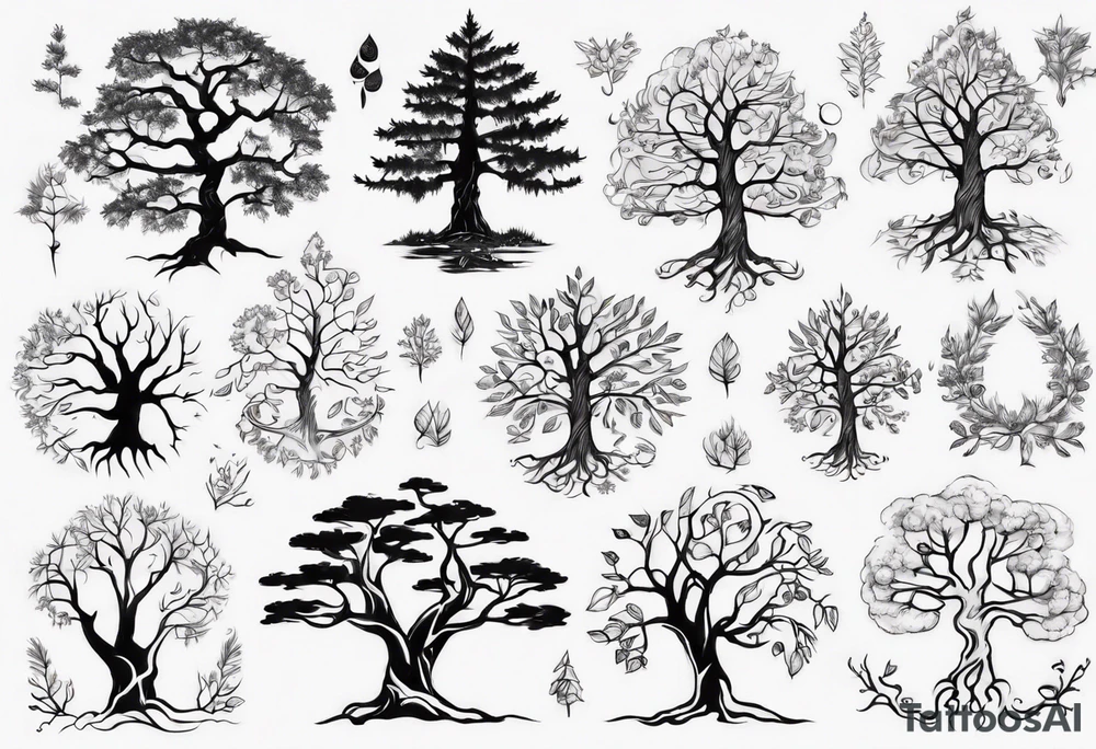 Finnish tree outline tattoo idea