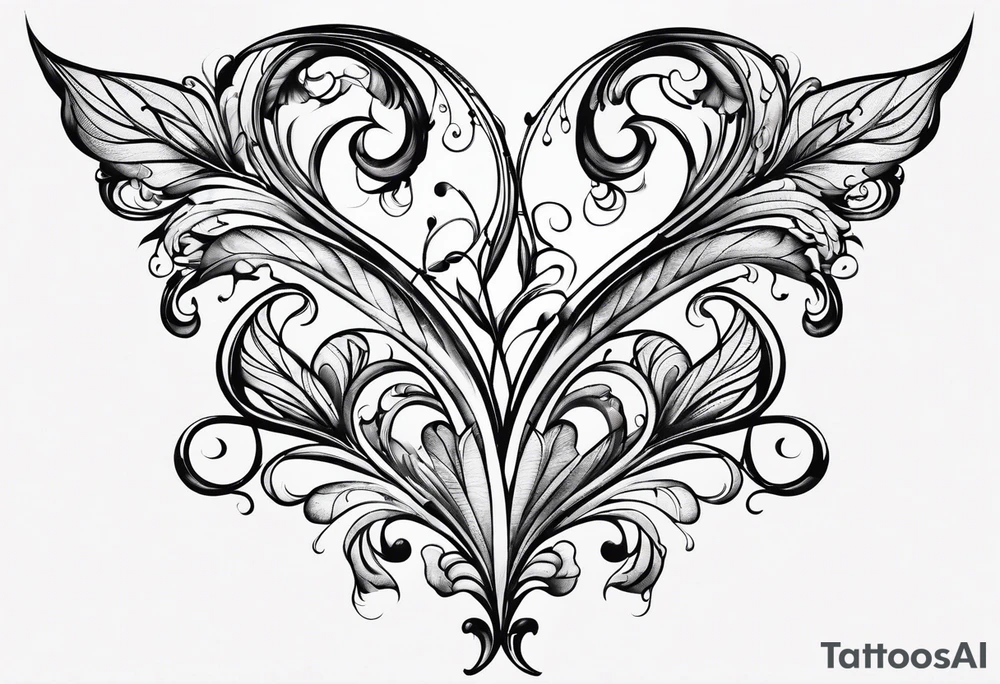 Decorative swirl as a stem tattoo idea