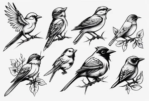 Small birds on shoulder tattoo idea