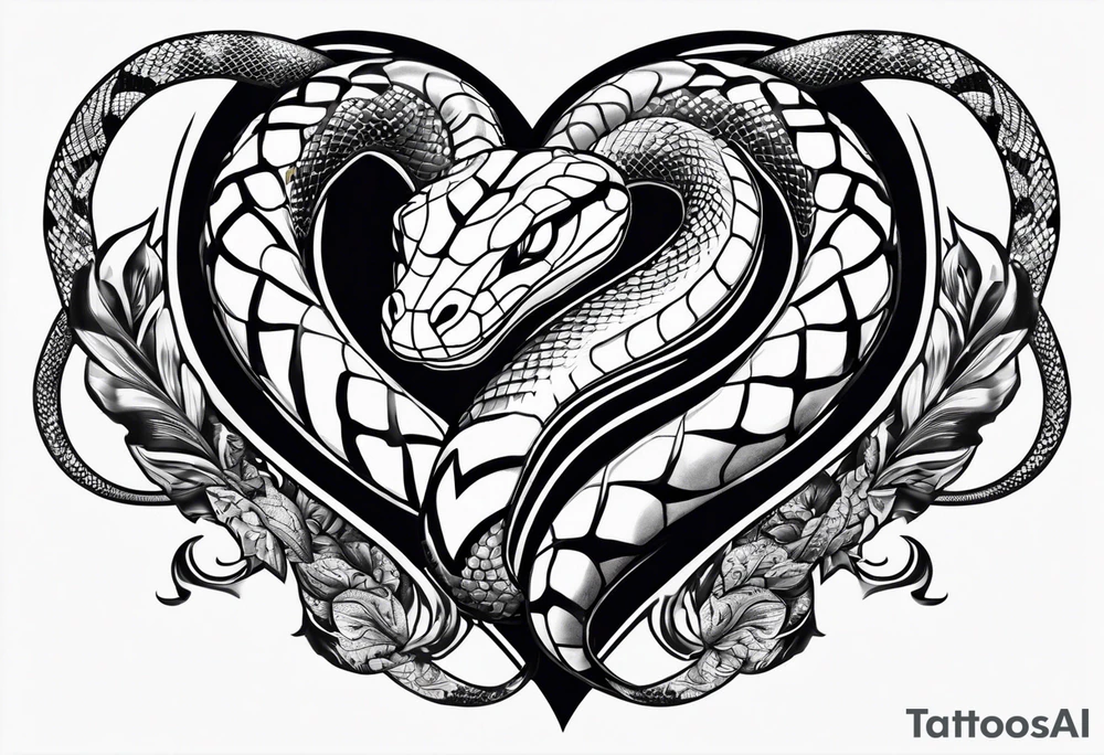a snake wrapped around a heart tattoo idea