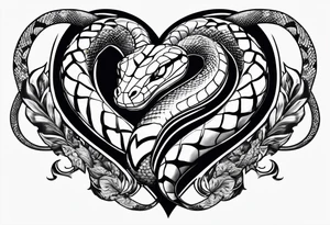 a snake wrapped around a heart tattoo idea