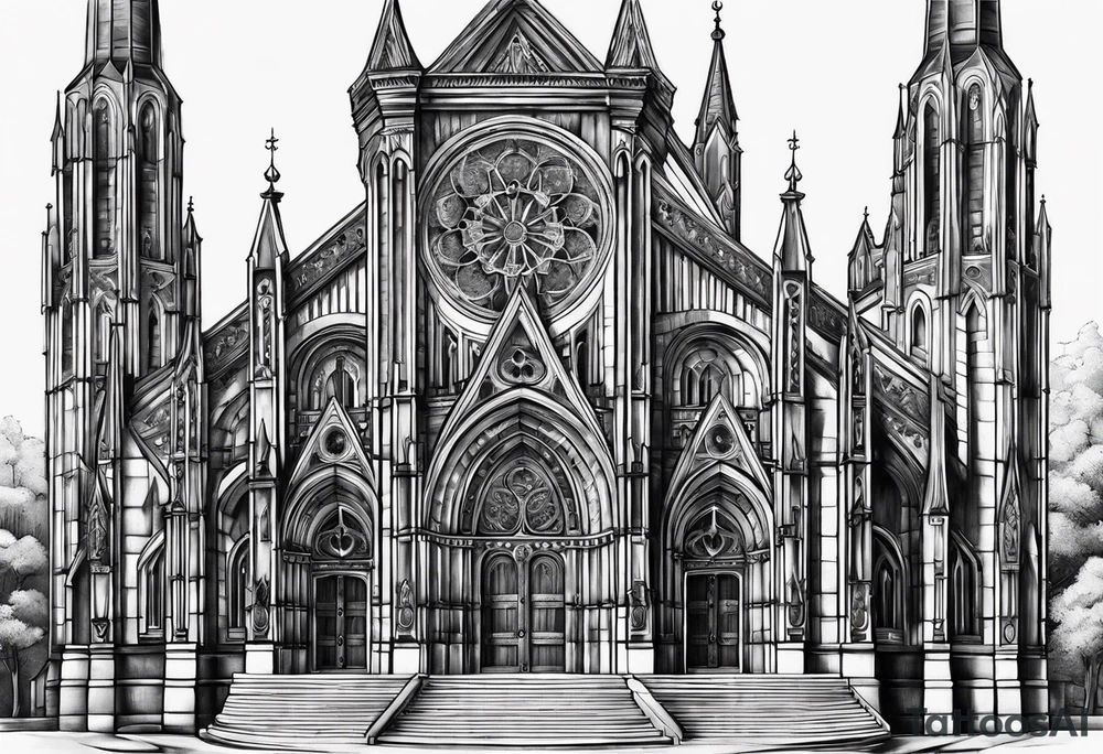 cathedral fire tattoo idea