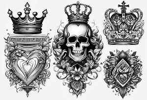 Corona de rey puesta en un corazón tattoo idea