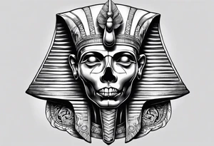 pharaoh skull realistic tattoo idea