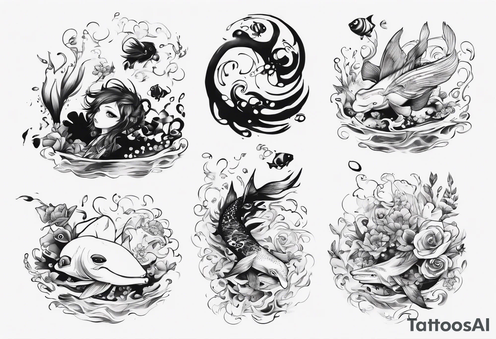 “You’re diving in my pool” romantic , music style tattoo idea