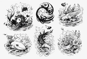 “You’re diving in my pool” romantic , music style tattoo idea
