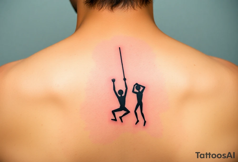 Hanging stick figures tattoo idea